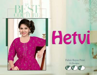 Moksha Hetvi By Trendy Fancy Rayon Flared Kurti Collection